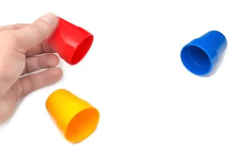 Game of thimbles cheating Stock Photos