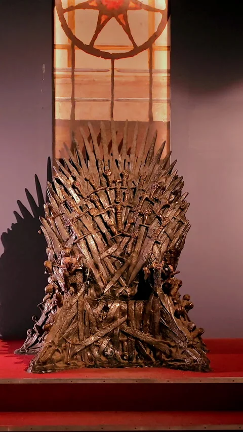 Game of Thrones Iron Throne replica chair, Dubrovnik, Croatia, 4k Video stock 276365526