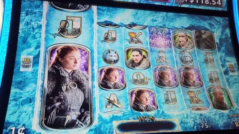 Game of Thrones Winter is Here Beyond the Wall Slot Machine Casino Game Video stock 245030724