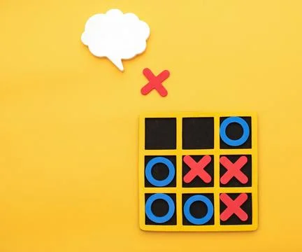A game of tic tac toe. Concept XO Win Challenge. Developmental game for children Stock Photos