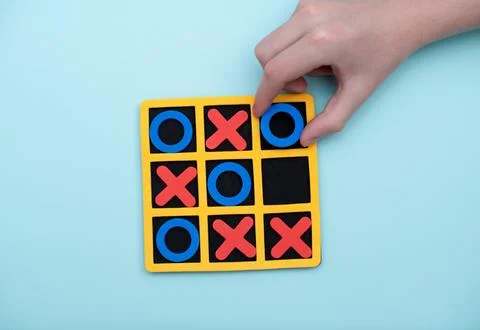 A game of tic tac toe. Concept XO Win Challenge. Developmental game for children Stock Photos