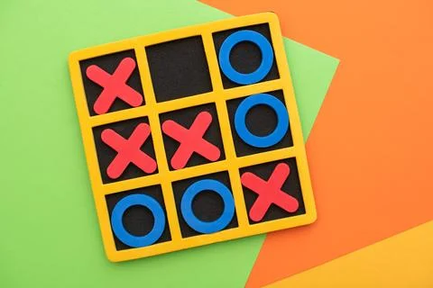 A game of tic tac toe. Concept XO Win Challenge. Developmental game for children Stock Photos