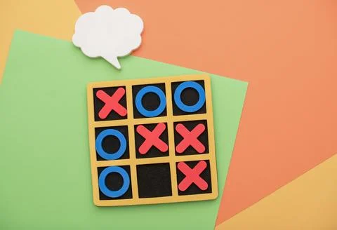 A game of tic tac toe. Concept XO Win Challenge. Developmental game for children Stock Photos