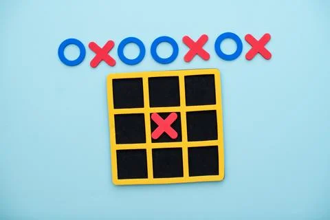 A game of tic tac toe. Concept XO Win Challenge. Developmental game for children Stock Photos