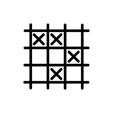 Game TIC TAC toe icon vector outline illustration Stock Illustration