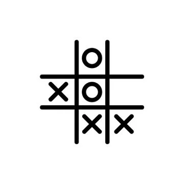 Game TIC TAC toe icon vector outline illustration Illustrazione stock