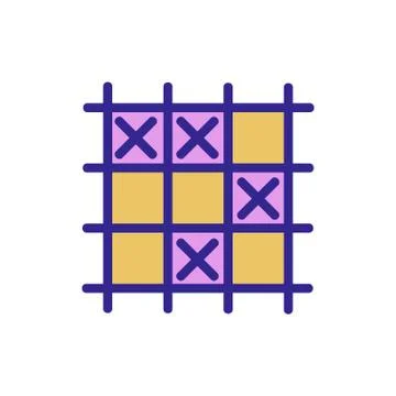 Game TIC TAC toe icon vector outline illustration Stock Illustration