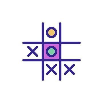 Game TIC TAC toe icon vector outline illustration Stock Illustration