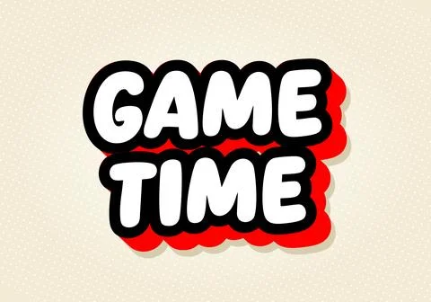 Game time comic text on beige background Stock Illustration
