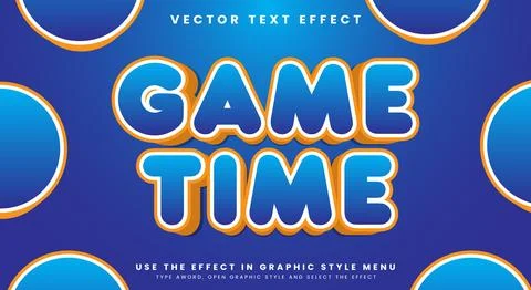 Game Time editable text effect Template Illustrazione stock