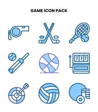 Game Two Colour Graphics Icons Pack Stock Illustration