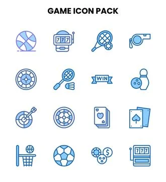 Game Two Colour Icons Pack Stock Illustration