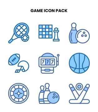 Game Two Colour Scalable Icons Pack Stock Illustration