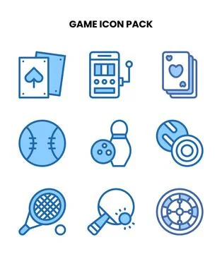Game Two Colour UI Icons Pack Stock Illustration