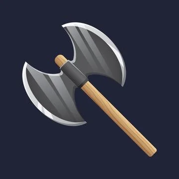 Game UI asset. Gaming user interface axe icon. vector illustration Stock Illustration