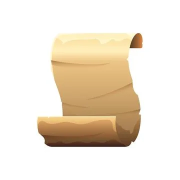 Game UI asset. Gaming user interface paper scroll icon. vector illustration Stock Illustration