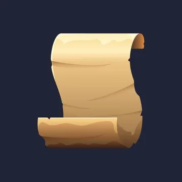 Game UI asset. Gaming user interface paper scroll icon. vector illustration Stock Illustration