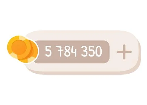Game UI button. Mobile application or game interface element. Cartoon colorful Stock Illustration