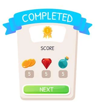 Game UI button. Mobile application or game interface element. Cartoon colorful Stock Illustration