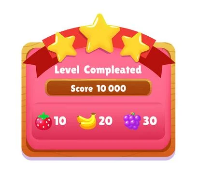 Game UI button. Mobile application or game interface element. Cartoon colorful Stock Illustration