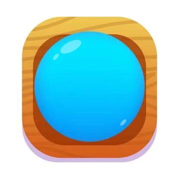 Game UI button. Mobile application or game interface element. Cartoon colorful 스톡 일러스트