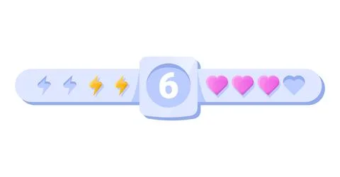 Game UI button. Mobile application or game interface element. Cartoon colorful Stock Illustration