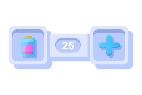 Game UI button. Mobile application or game interface element. Cartoon colorful Stock Illustration