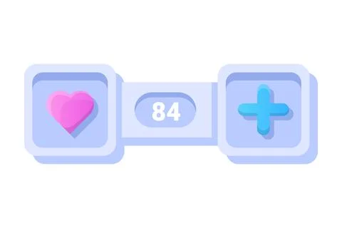 Game UI button. Mobile application or game interface element. Cartoon colorful Stock Illustration