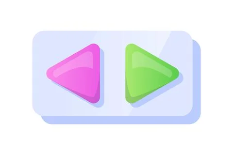 Game UI button. Mobile application or game interface element. Cartoon colorful 스톡 일러스트
