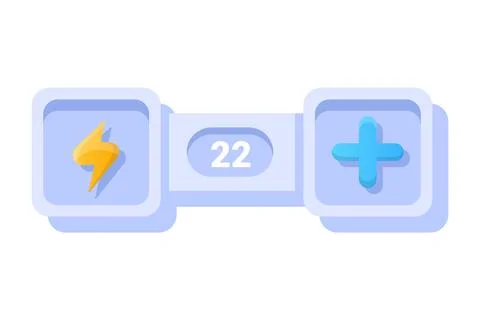Game UI button. Mobile application or game interface element. Cartoon colorful イラスト素材