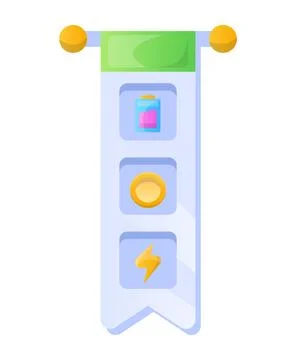 Game UI button. Mobile application or game interface element. Cartoon colorful イラスト素材