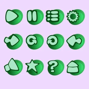 Game UI buttons イラスト素材
