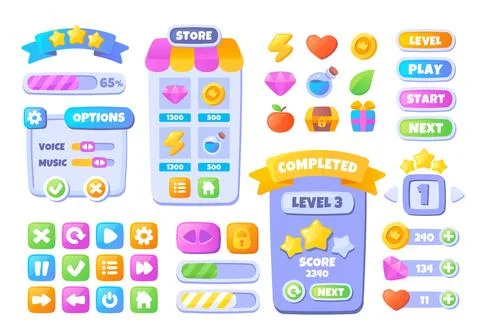 Game UI buttons Stock-Illustration