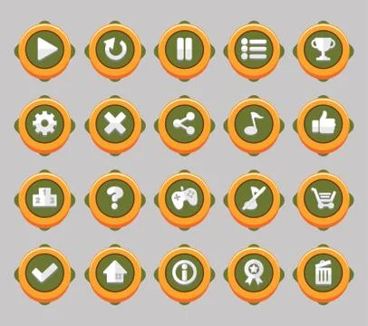 Game UI Green Stock Illustration