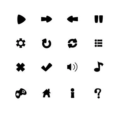 Game UI icons. Mobile application or game interface elements. Cartoon colorful Stock Illustration