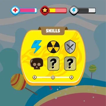 Game ui menu application mobile app Stock Illustration