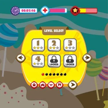 Game ui menu application mobile app Stock Illustration