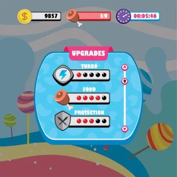 Game ui menu application mobile app Stock Illustration