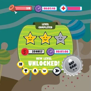 Game ui menu application mobile app Stock Illustration