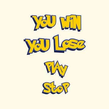 Game UI typography design set vector Stock Illustration