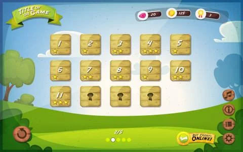 Game user interface design for tablet 스톡 일러스트