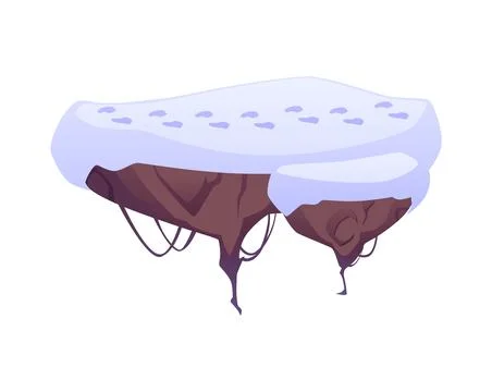 A game vector landscape depicting a floating island with snow-white snow and 스톡 일러스트