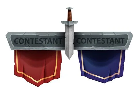 Game versus battle team frame, VS fight sign, contestant eSport challenge Stock Illustration
