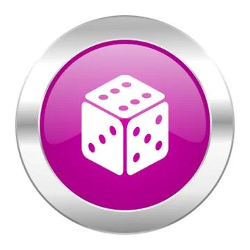 Game violet circle chrome web icon isolated. Stock Illustration