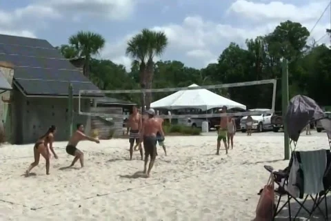 Game of volley ball. Stock Footage 153478320