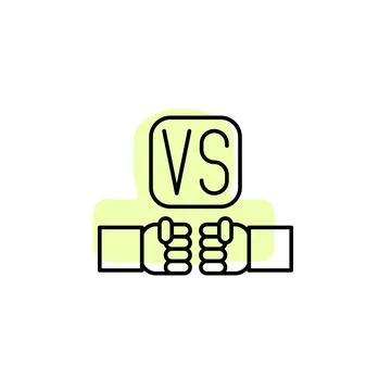 Game, vs with color shadow vector icon in esport set Stock Illustration