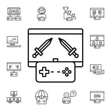 Game, vs, wars, game controller flat vector icon in esport pack 스톡 일러스트