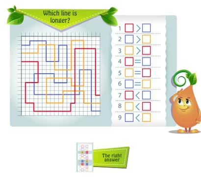 Game which line is longer Illustrazione stock