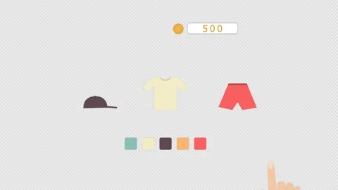 A game in which you need to collect clothes by color Stock Footage 137217877