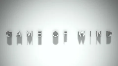 Game of wind 3D title animation with shadows on a white background Stock Footage 297857699